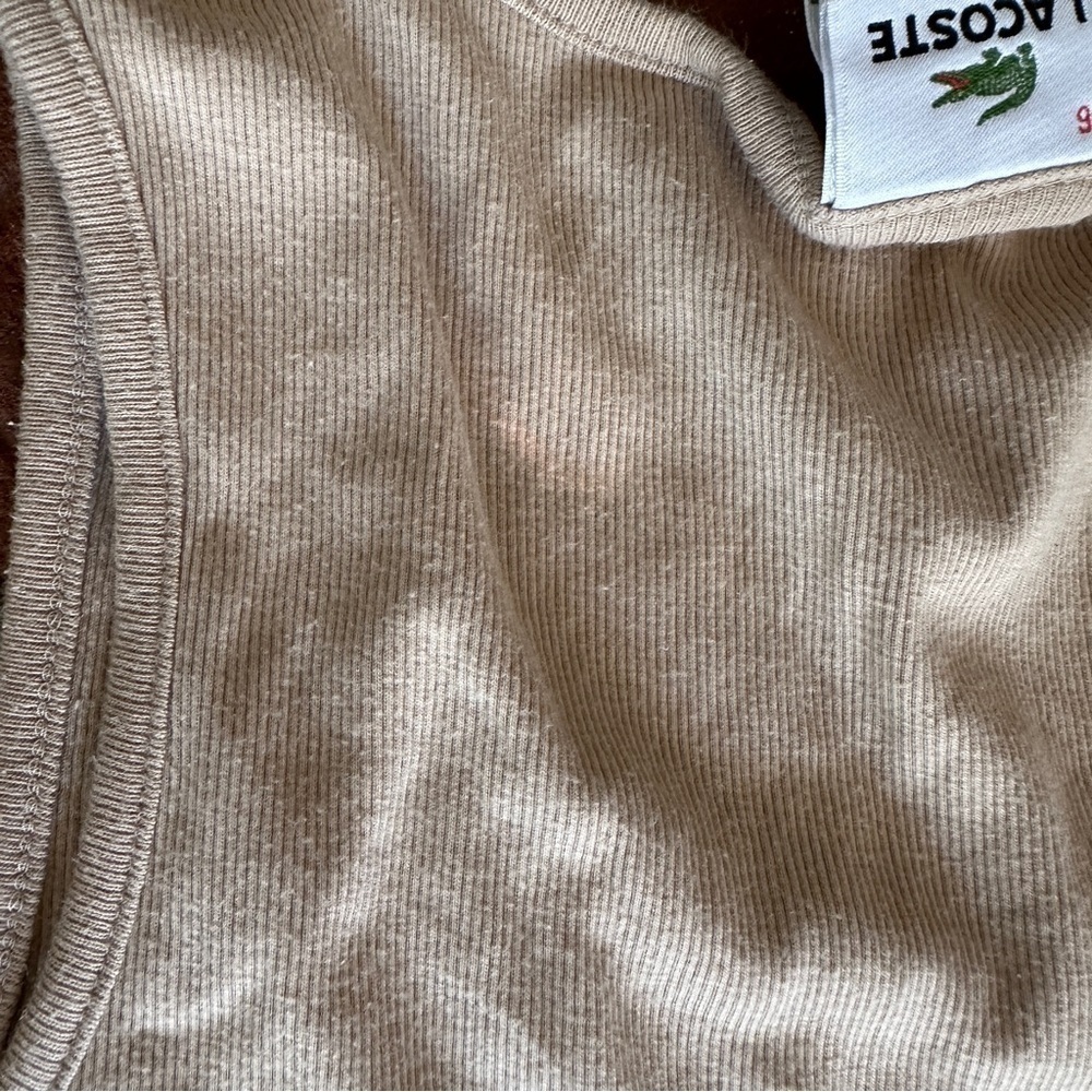 Lacoste women's size XL 46 tan beige tank top sleeveless shirt - Picture 9 of 13